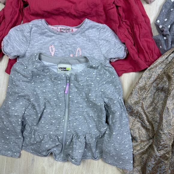 6 Piece Bundle Lot Girls 2T Sweatshirt Shirt Dress Toddler Gap H&M Pink Neutral - Picture 3 of 9